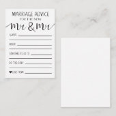 Carte D'Avis De Mariage Pour Le Nouveau M. Et M. (Devant / Derrière)