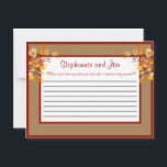 Carte d'avis écrit Feuilles de la succursale d'aut<br><div class="desc">Ces adorables Cartes de Conseils Écrits sont un complément parfait à tout Mariage. Il vous suffit de remettre ces cartes à vos invités, ainsi que des stylos Sharpie à pointe fine. Vos invités peuvent alors noter tous les conseils qu'ils ont pour la nouvelle mariée et mariée. Ils sont imprimés à...</div>