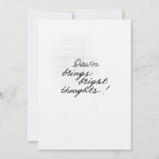 Carte Dawn Brings Bright Thoughts - Minimalist  (Devant)