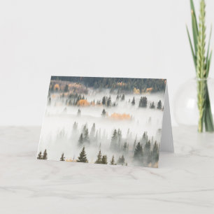 Carte Dawn Ground Fog Covers Mountain Forest