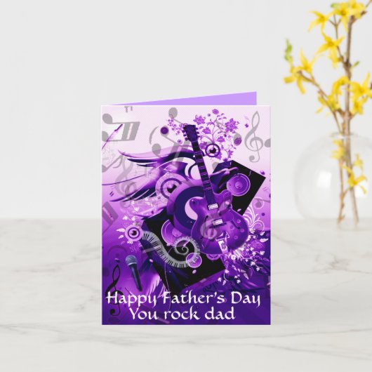 Carte Day_ du père heureux (Fleur jaune)