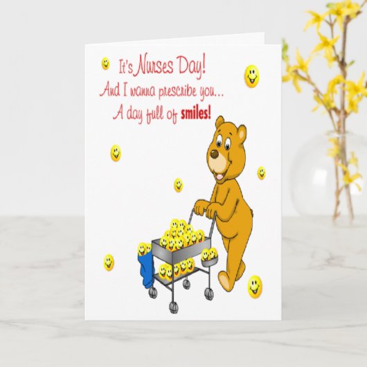 Carte Day Full Of Smiles Nurses Day Greeting Card (Fleur jaune)