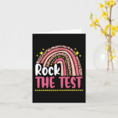 Carte Day Rock The Test Teacher Test Day Rainbow Leop (Fleur jaune)