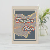 Carte Dayton, Ohio Art Print - Travel Artwork v2 (Debout devant)