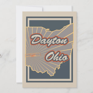 Carte Dayton, Ohio Art Print - Travel Artwork v2