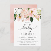 Carte d'Baby shower Blush Hydrangea (Devant / Derrière)