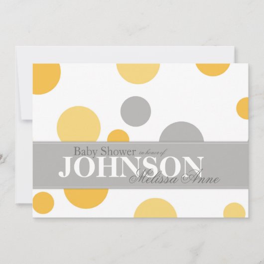 Carte d'Baby shower pour les grands points gris ja (Devant)