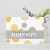 Carte d'Baby shower pour les grands points gris ja (Debout devant)