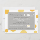 Carte d'Baby shower pour les grands points gris ja (Dos)