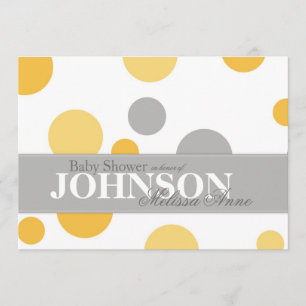 Carte d'Baby shower pour les grands points gris ja