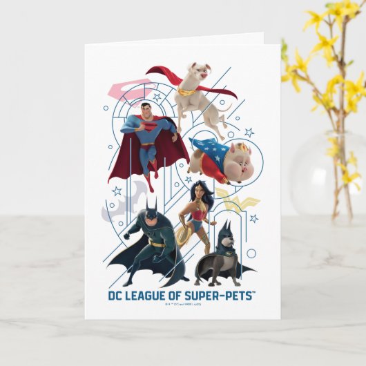 Carte DC Trinity Heroes & Super-Pets (Fleur jaune)