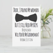Carte d'Cravate Mariage Bow Groomsmen (Debout devant)