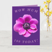 Carte de 100e anniversaire brillante et audacieuse (Fleur jaune)