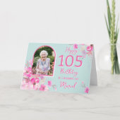 Carte de 105e anniversaire avec photo simple de fl (Devant)