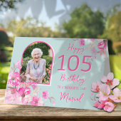 Carte de 105e anniversaire avec photo simple de fl