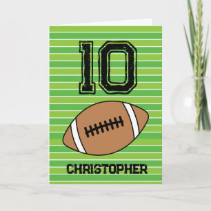 Carte de 10e anniversaire de football vert