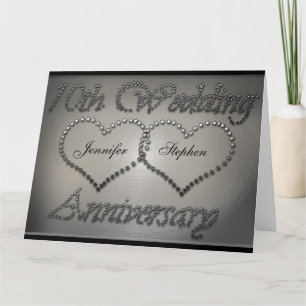 Carte de 10e anniversaire de mariage en fer-blanc