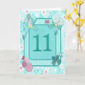 Carte de 11e anniversaire avec fleurs (Fleur jaune)