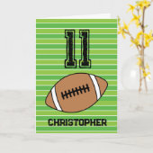 Carte de 11e anniversaire de football vert (Fleur jaune)