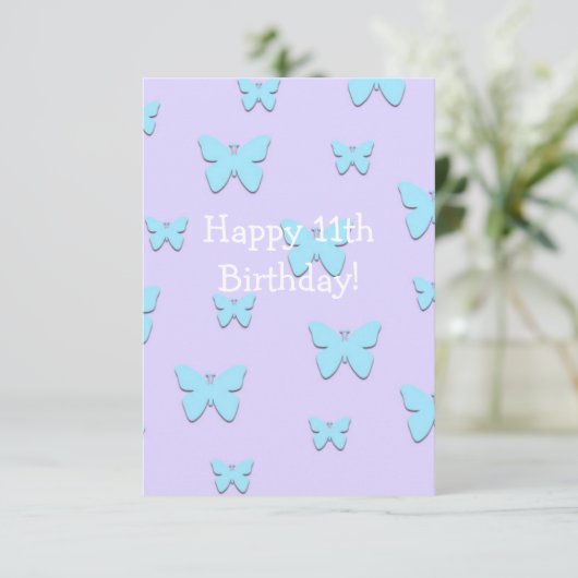 Carte de 11e anniversaire papillon (Debout devant)