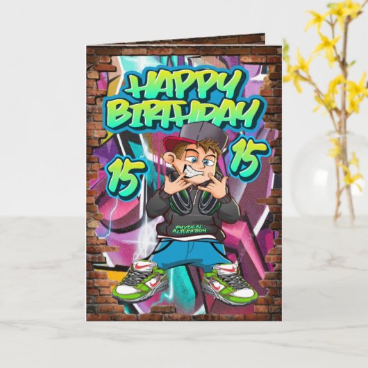 Carte de 15e anniversaire (Fleur jaune)