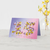 Carte de 15e anniversaire avec lettres fleuries (Fleur jaune)