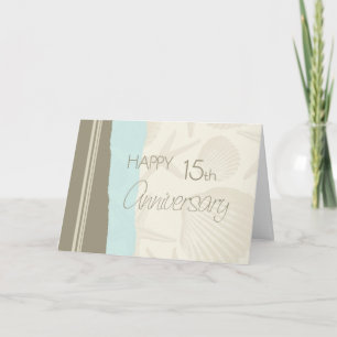 Carte de 15e anniversaire de mariage Coquillages J