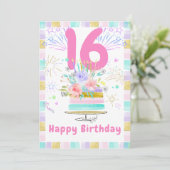 Carte de 16e anniversaire modifiable (Debout devant)