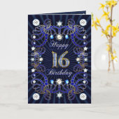 Carte de 16ème anniversaire avec des masses de bij (Fleur jaune)