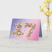Carte de 17ème anniversaire avec lettres fleuries (Fleur jaune)