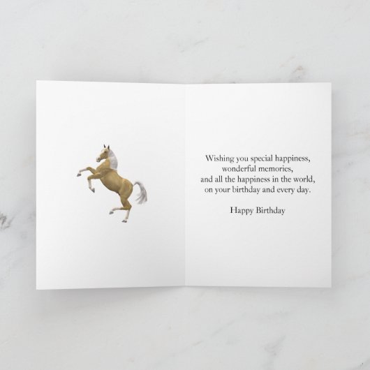 Carte de 18e anniversaire avec un cheval d'élevage (Intérieur)