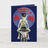 Carte de 18e anniversaire de Skeleton Biker