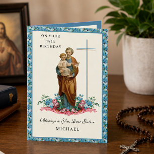 Carte de 18e anniversaire pour filleul catholique