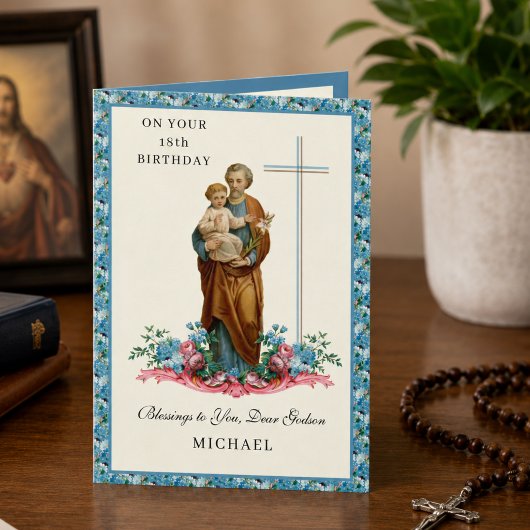 Carte de 18e anniversaire pour filleul catholique