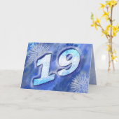 Carte de 19e anniversaire avec feux d'artifice (Fleur jaune)