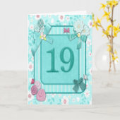 Carte de 19e anniversaire avec fleurs (Fleur jaune)