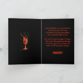 Carte de 24e anniversaire de vin éclaboussant (Intérieur)