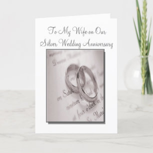 Carte de 25e anniversaire de mariage en argent pou