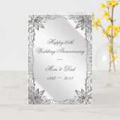 Carte de 25e anniversaire de mariage Flourish Silv (Fleur jaune)