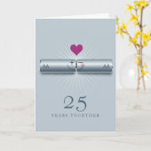 Carte de 25e anniversaire de mariage mignonne (Fleur jaune)