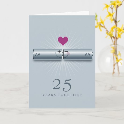 Carte de 25e anniversaire de mariage mignonne (Fleur jaune)