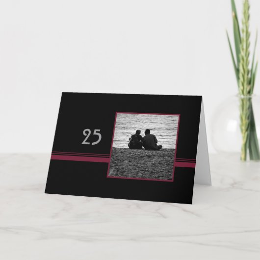 Carte de 25e anniversaire de mariage pour couple a (Devant)