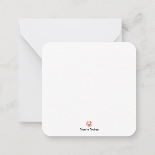 Carte de 2,5 po x 2,5 po à note plate (Dos)