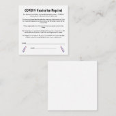 Carte de 2,5 po x 2,5 po à note plate (Devant / Derrière)