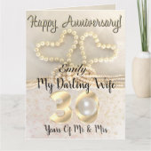 Carte de 30e anniversaire de mariage perlé pour fe (Devant)