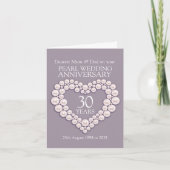 Carte de 30e anniversaire de mariage perle pour ma (Devant)