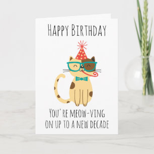 carte de 30e anniversaire du chat