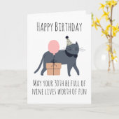 carte de 30e anniversaire du chat (Fleur jaune)