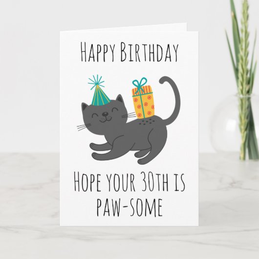 carte de 30e anniversaire du chat (Devant)