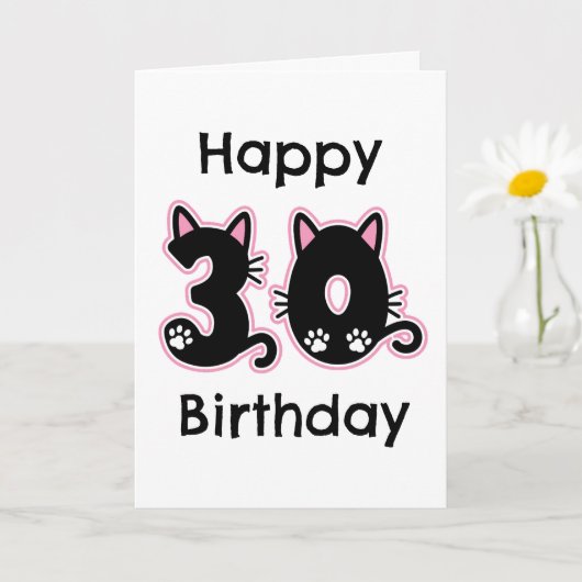 carte de 30e anniversaire du chat (Petite plante)